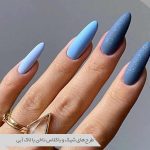 طرح ناخن با لاک آبی