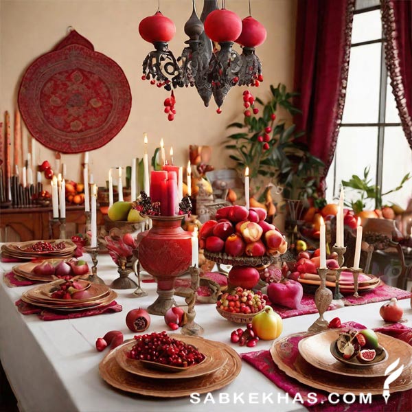 تزیین میز شب یلدا تزیین میز شب یلدا