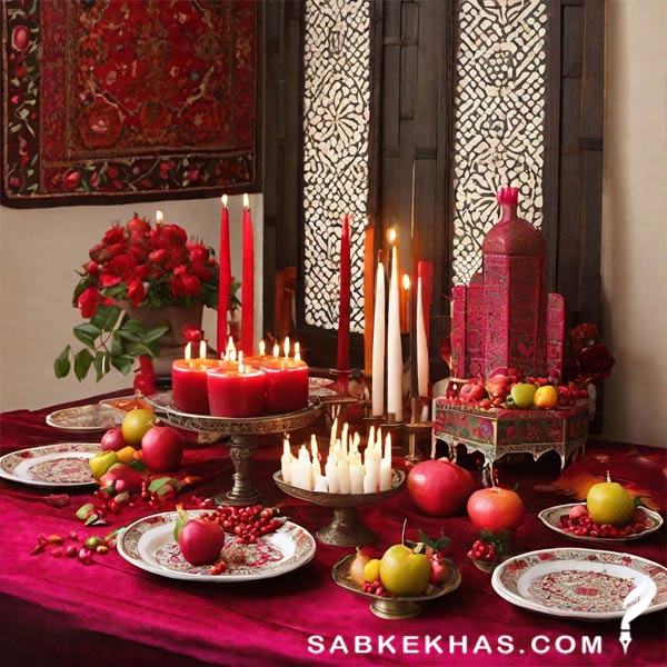 چیدمان شمع یلدا چیدمان شمع یلدا
