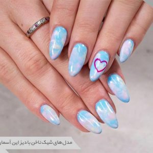 دیزاین ناخن با طرح‌های آسمان