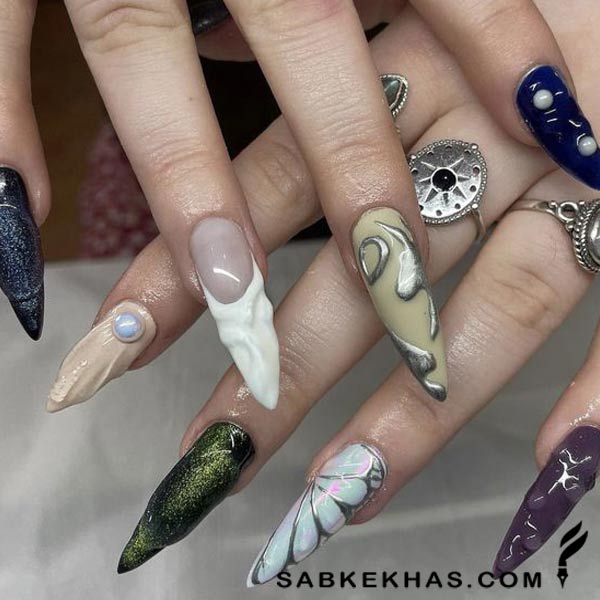 طراحی ناخن سه بعدی شیک