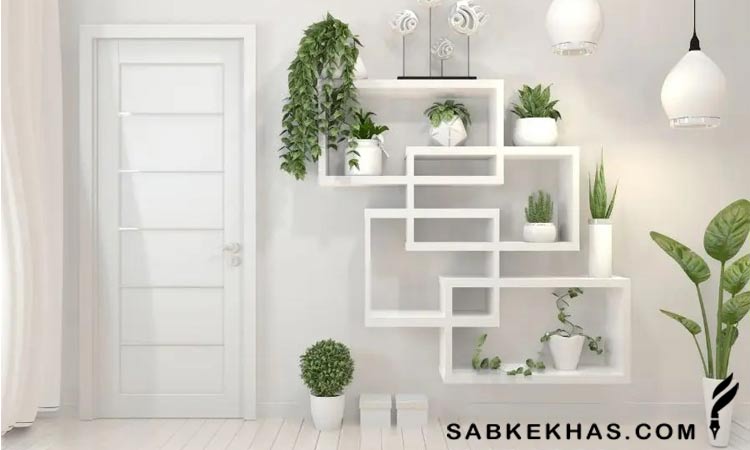 انواع شلف دیواری برای گلدان