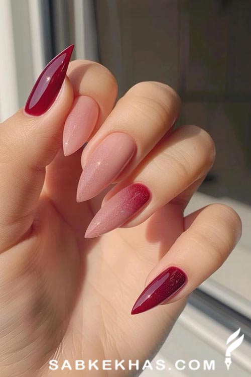 طراحی ناخن زرشکی