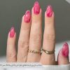 طراحی ناخن با رنگ سرخابی