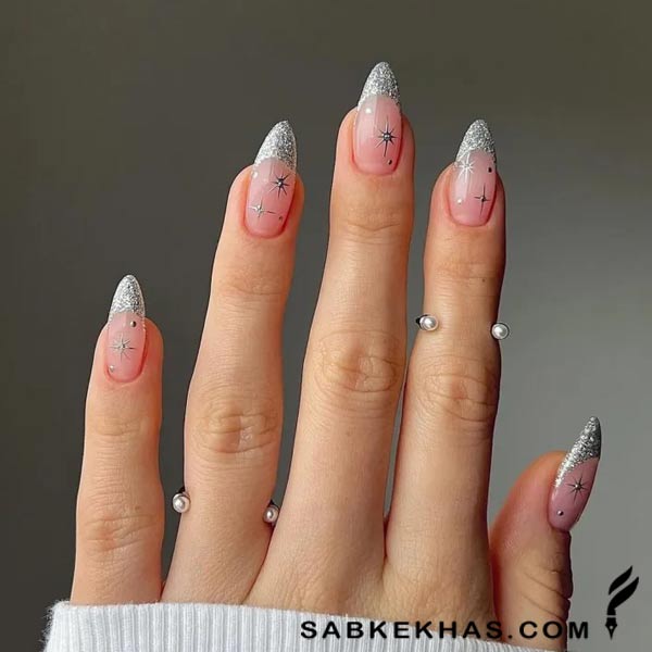 ناخن شاین نقره ای ناخن شاین نقره ای