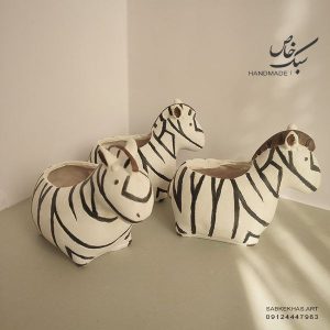 گلدان دکوری طرح گورخر