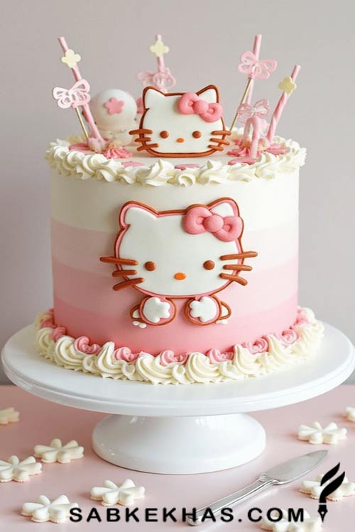 کیک تولد طرح Hello Kitty کیک تولد طرح Hello Kitty