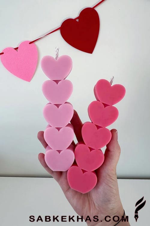 شمع ولنتاین طرح قلب استوانه ای شمع ولنتاین طرح قلب استوانه ای