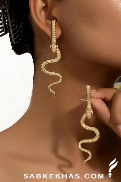 گوشواره طلا طرح مار