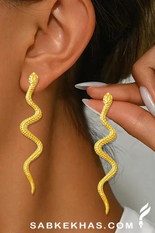 گوشواره مار طلا