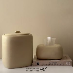 ست جا دستمال کاغذی تپل و سطل مدرن