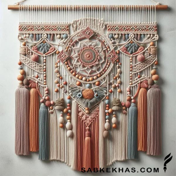 مکرومه دیواری رنگی مکرومه دیواری رنگی