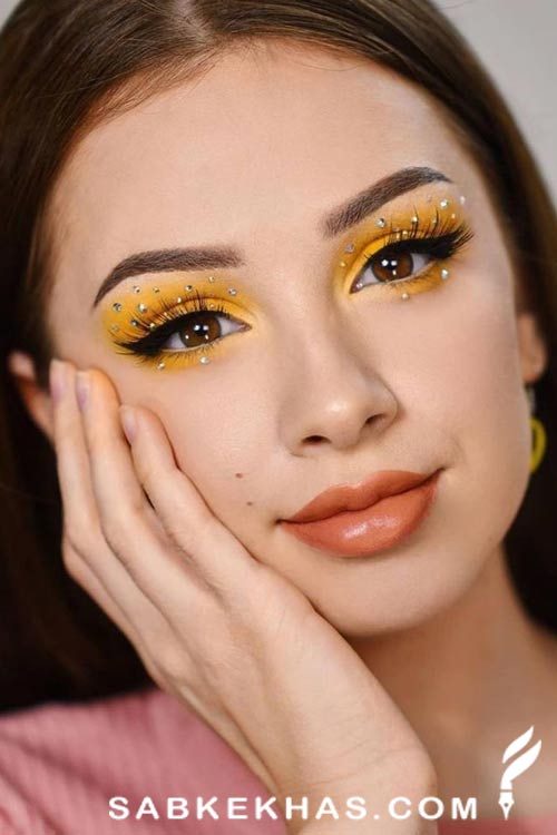 مدل میکاپ با سایه زرد مدل میکاپ با سایه زرد