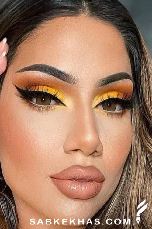 آرایش چشم زرد رنگ آرایش چشم زرد رنگ