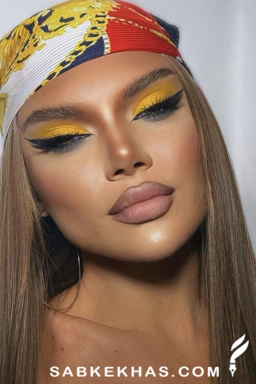 مدل آرایش زرد چشم مدل آرایش زرد چشم