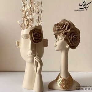 دکوری ست گلدان احساس و مجسمه زن آفریقایی