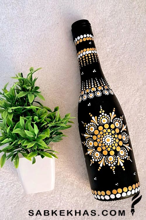 تزیین بطری شیشه ای