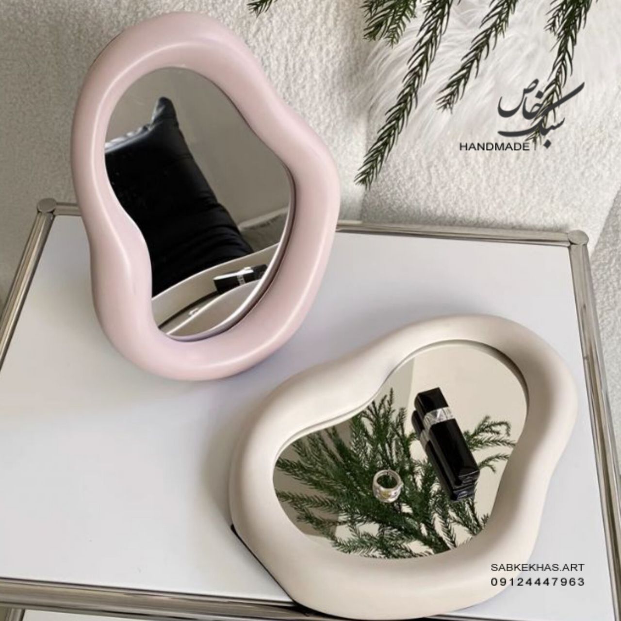 قاب آینه دفرمه سنگ مصنوعی