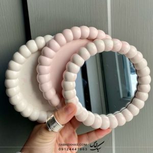 قاب آینه گرد مرواریدی