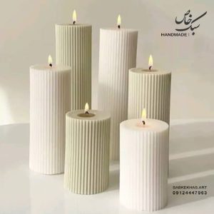 ست شمع استوانه ای شیاردار 3 عددی