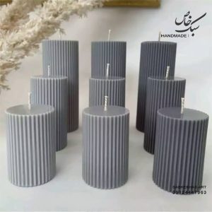 ست شمع استوانه ای شیاردار ۳ عددی