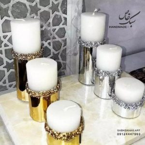 شمع استوانه ای تزئینی سه عددی