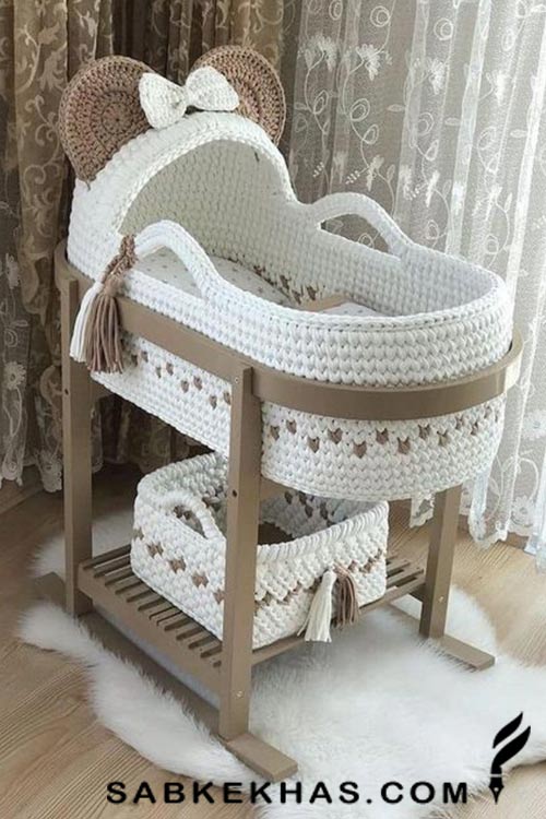 گهواره نوزاد تریکو مدل میکی موس