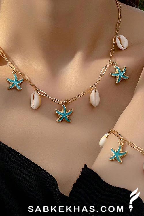 گردنبند های تابستونی صدفی و ستاره دریایی