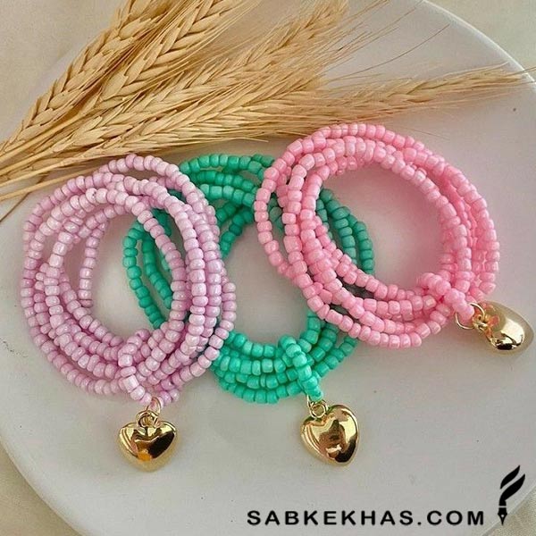 مدل دستبند مهره ای دست ساز ساده