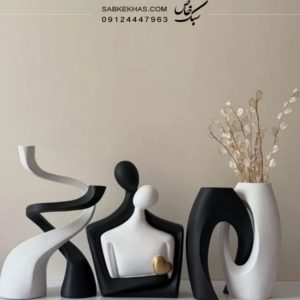 ست دکوری گلدان مجسمه و جاشمعی