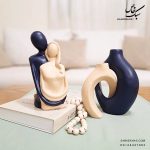 ست دکوری مجسمه آغوش و گلدان ایتالیایی
