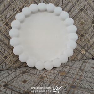 قاب آینه گرد مرواریدی سنگ مصنوعی
