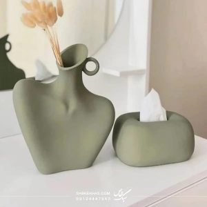 ست گلدان گوشواره همراه جا دستمالی