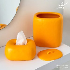 ست جا دستمال کاغذی تپل و سطل مدرن