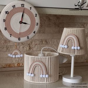 ست ساعت و آباژور و لوستر استوانه قیطان
