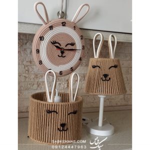 ست ساعت و آباژور و لوستر استوانه قیطان