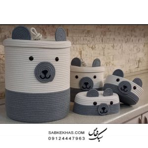 سبد قیطونی 4 تکه مدل تدی
