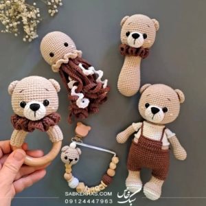 ست سیسمونی بافتنی طرح خرس