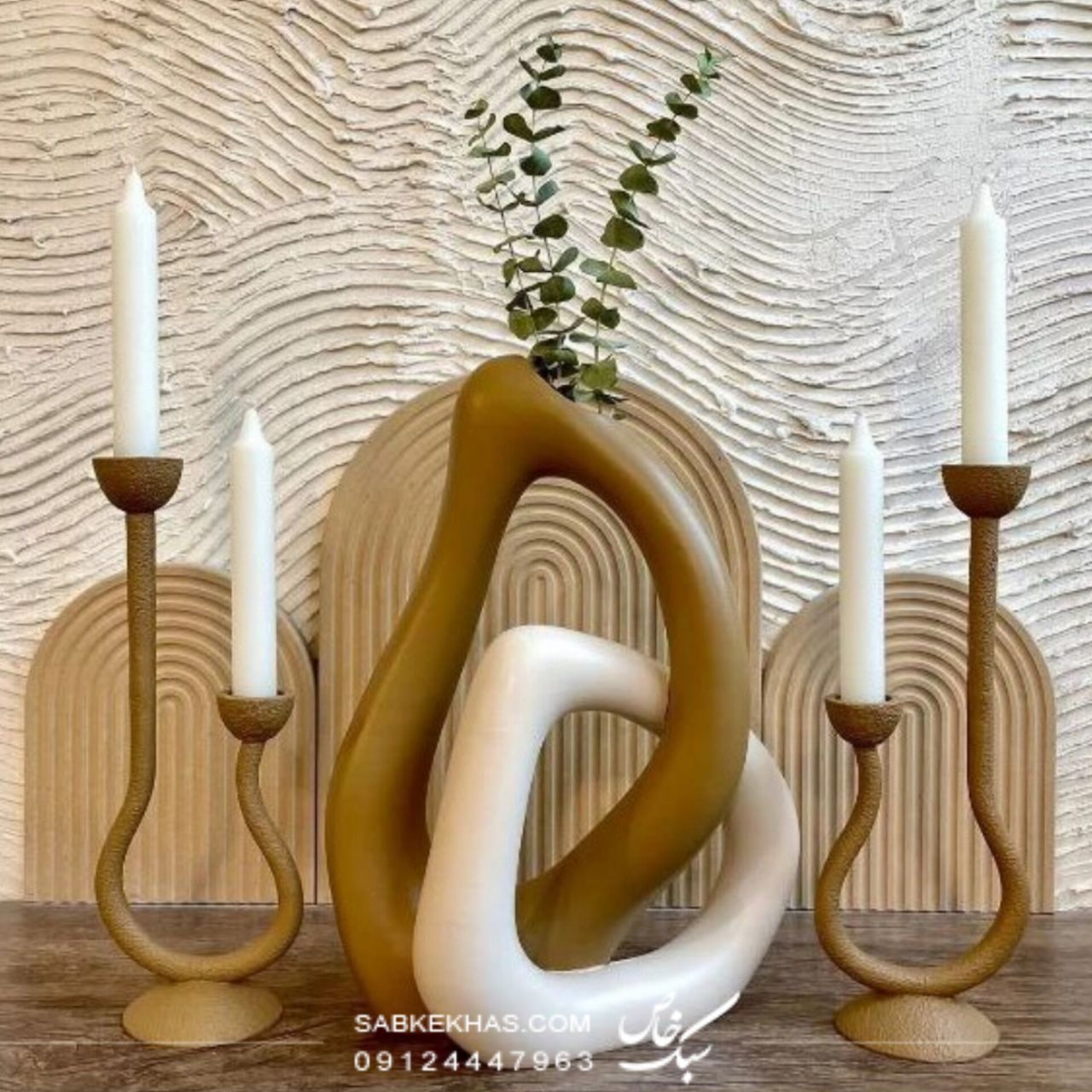 ست دکوری گلدان گره و شمعدانهای مدرن