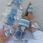 ست کیف و صندل زنانه مکرومه بافی