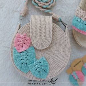 ست کیف و صندل زنانه مکرومه