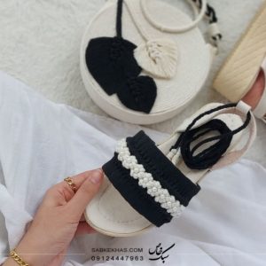 کیف و صندل مکرومه مشکی